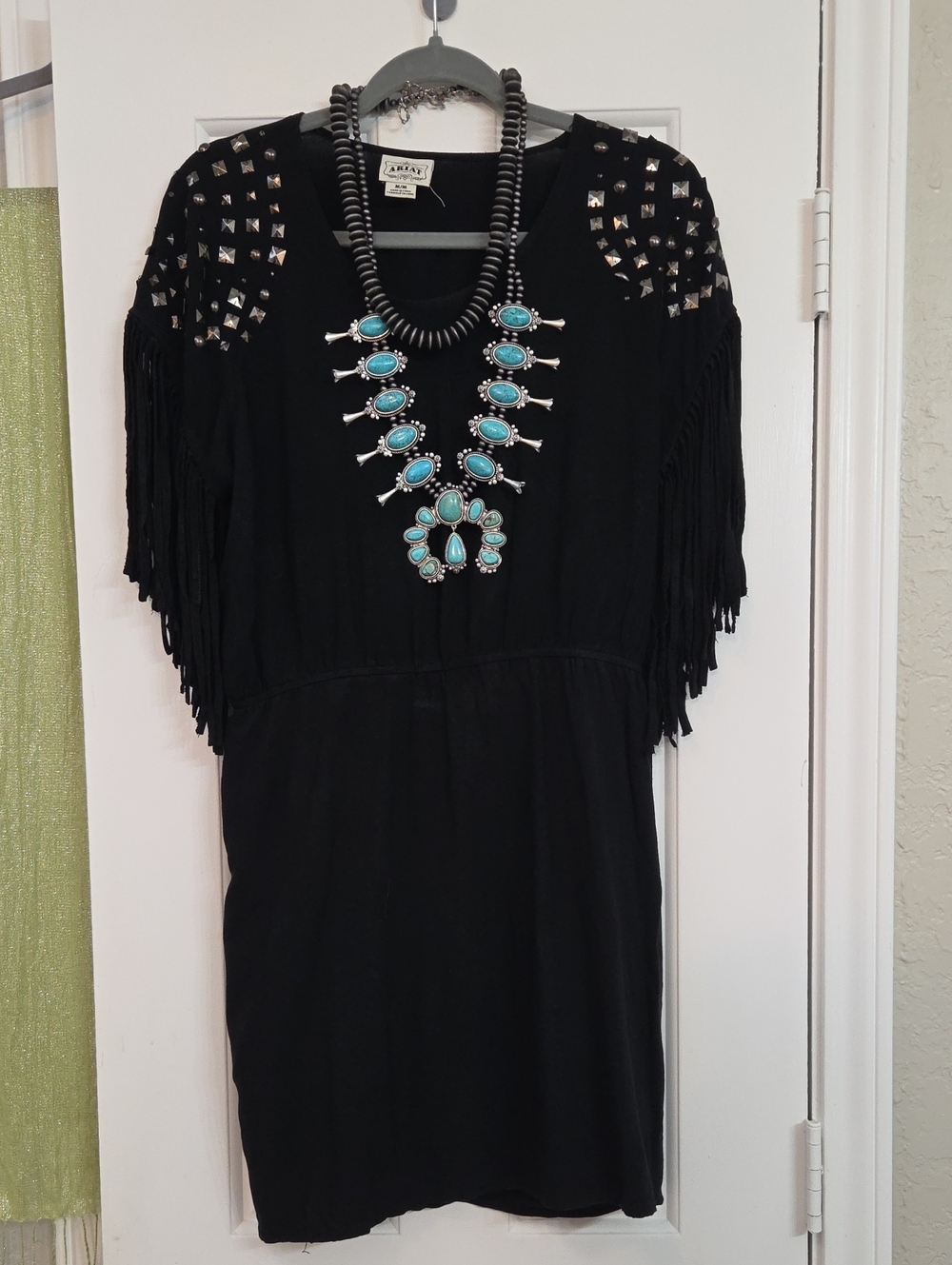 Ariat Black Studded Fringe Mini Dress